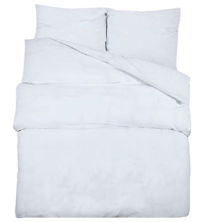 Housse de couette microfibre et 2 taies d'oreiller blanc uni MyHome - Style intemporel