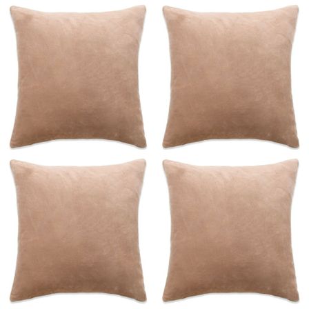 Housse de coussin 4 pcs Velours 40 x 40 cm Beige