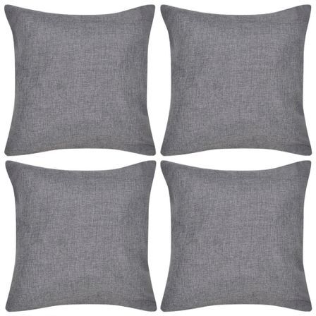 Housses de coussin 4 pcs Aspect de lin Anthracite 40x40 cm