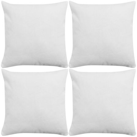 Housses de coussin 4 pcs Aspect de lin Blanc 80x80 cm