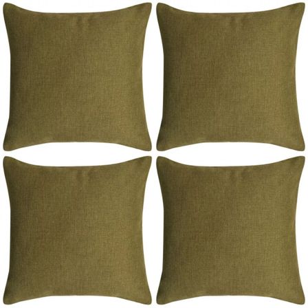 Housses de coussin 4 pcs Aspect de lin Vert 50x50 cm