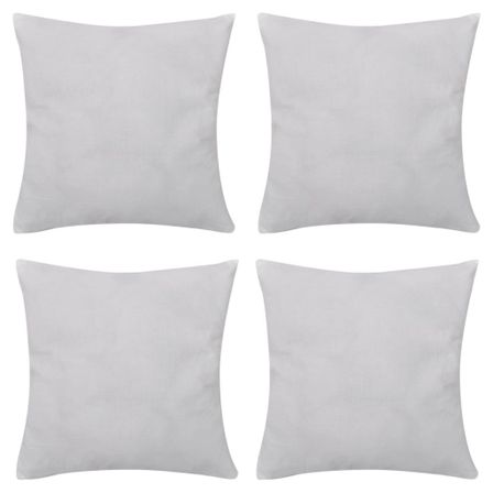 Housses de coussin 4 pcs Coton Blanc 50x50 cm