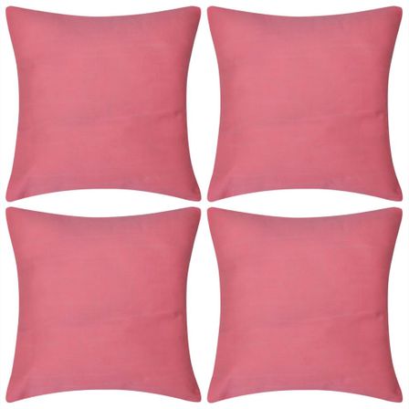 Housses de coussin 4 pcs Coton Rose 50x50 cm