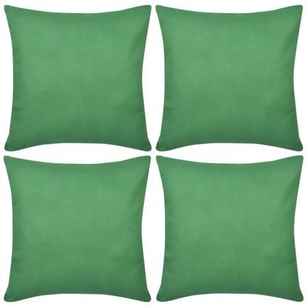Housses de coussin 4 pcs Coton Vert 50x50 cm