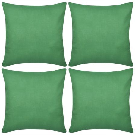 Housses de coussin 4 pcs Coton Vert 80x80 cm