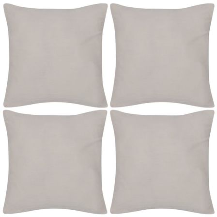 Housses de coussin Coton 4 pcs Beige 40x40 cm