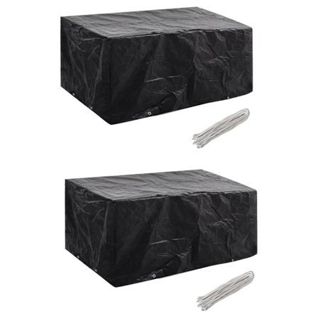 Housses de salon de jardin 2 pcs Rotin 8 œillets 180x140 cm