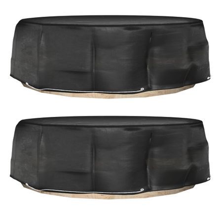 Housses pour salon îlot 2 pcs 10 œillets Ø236x67 cm rond