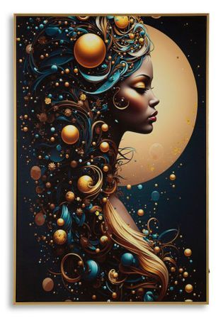 Impression sur toile avec éclairage led minerva laqué avec cadre -a- 60 x 3,5 cm

x90