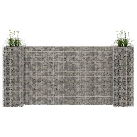 Jardinière à gabion en H Fil d'acier 260x40x120 cm