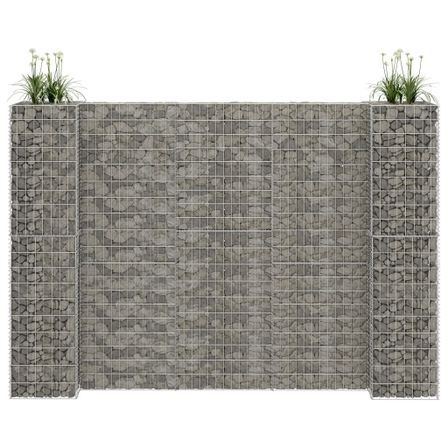 Jardinière à gabion en H Fil d'acier 260x40x200 cm