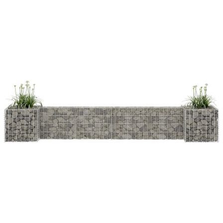 Jardinière à gabion en H Fil d'acier 260x40x40 cm