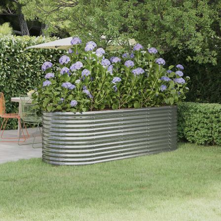 Jardinière Acier enduit de poudre 224x80x68 cm Argenté