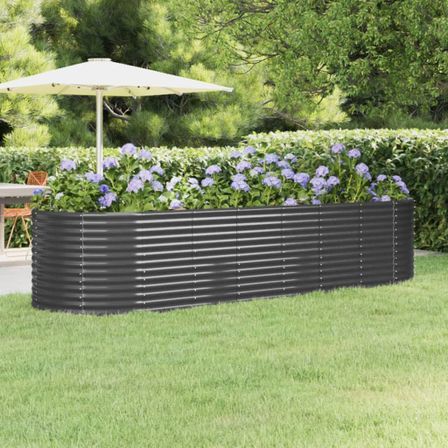 Jardinière Acier enduit poudre 322x100x68 cm Anthracite