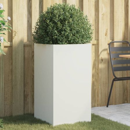 Jardinière blanc 42x38x75 cm acier laminé à froid