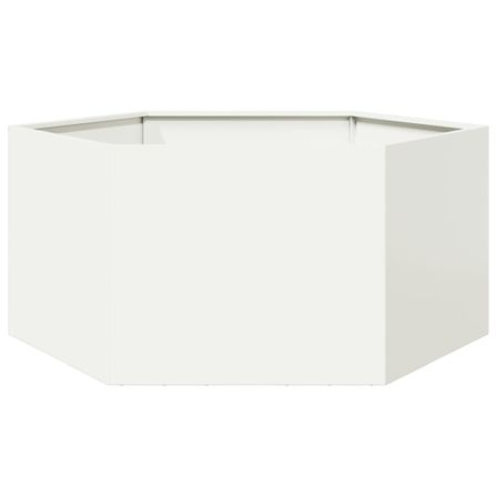 Jardinière blanc hexagone 104x90x45 cm acier