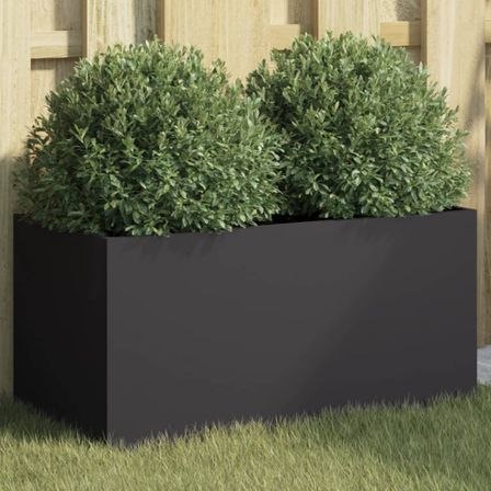 Jardinière noir 62x30x29 cm acier laminé à froid