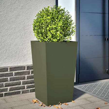 Jardinière vert olive 45x45x75 cm acier