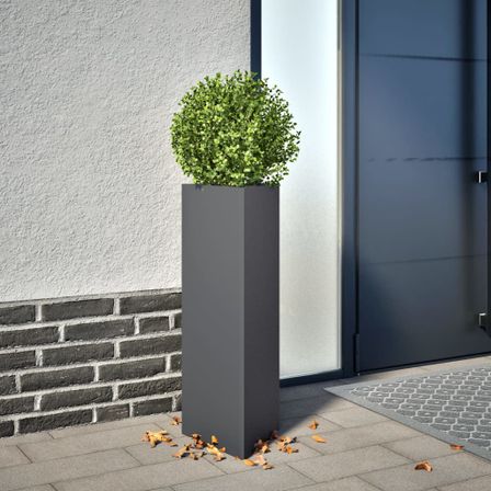 Jardinières 2 pcs anthracite triangulaire 30x26x75 cm acier
