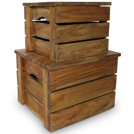 Jeu de caisse de rangement 2 pcs Bois de récupération massif
