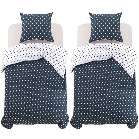 Jeu de housse de couette Motif à pois 155x220/80x80 cm