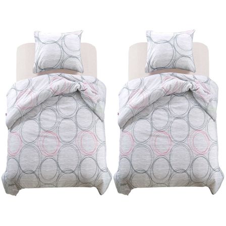 Jeu de housse de couette Motif de cercles 135x200/80x80 cm