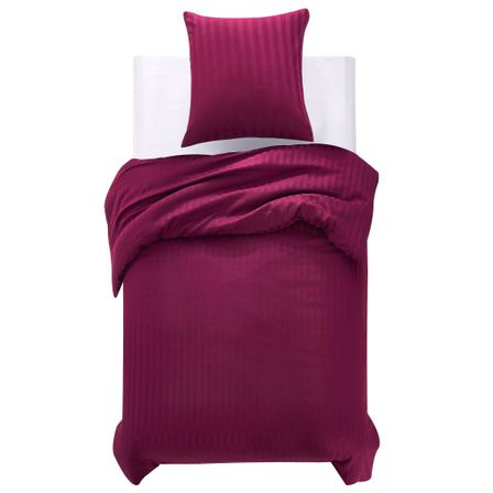 Jeu housse de couette Satin de coton Bordeaux 155x200/80x80 cm