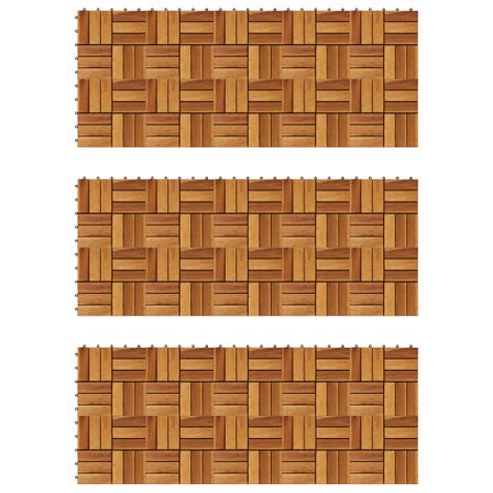Kit tuiles de plancher en acacia 30 x 30 cm 30 pcs