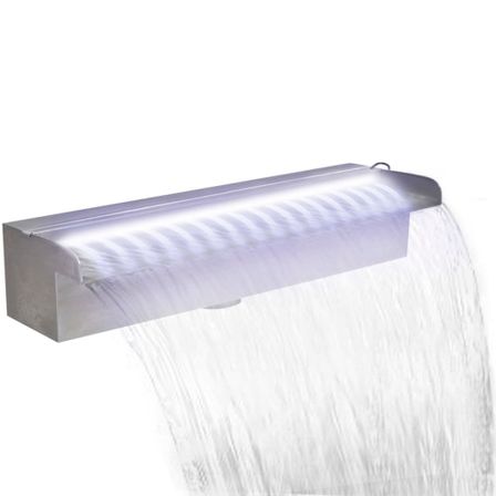Lame d'eau rectangulaire à LED 45 cm en acier inoxydable pour piscine
