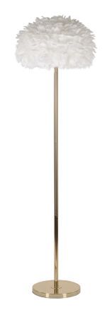 Lampadaire à plumes blanches design métal doré SLIM