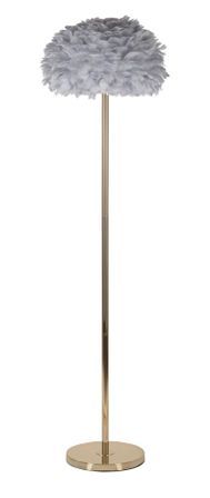 Lampadaire à plumes gris design métal doré élégantes SLIM