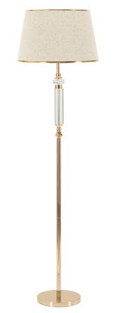 Lampadaire design doré élégant et abat-jour beige PRAGA