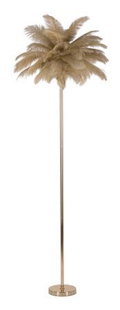 Lampadaire design plumes blanches doré PALM