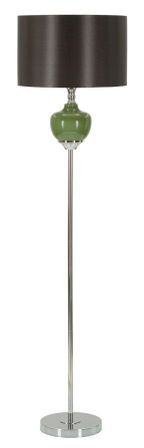 Lampadaire Eva One verre vert velours noir design sophistiqué