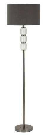 Lampadaire Lumineux verre blanc velours gris design moderne