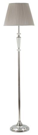 Lampadaire métal argenté avec abat-jour gris Safy