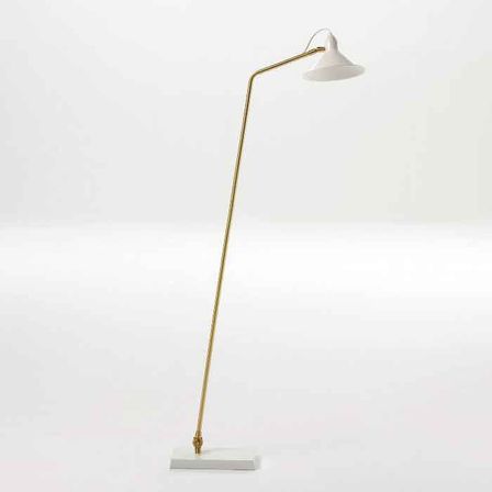 Lampadaire métal blanc et pied bronze Oclat H 136 cm