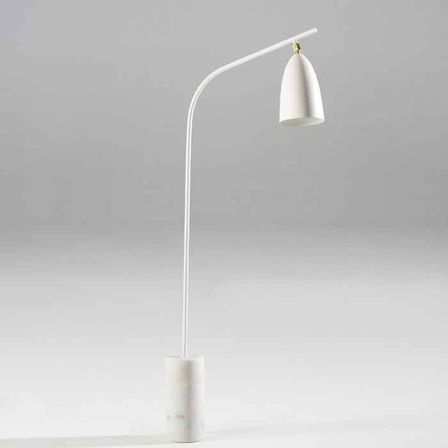 Lampadaire métal et socle marbre blanc Xéna H 150 cm