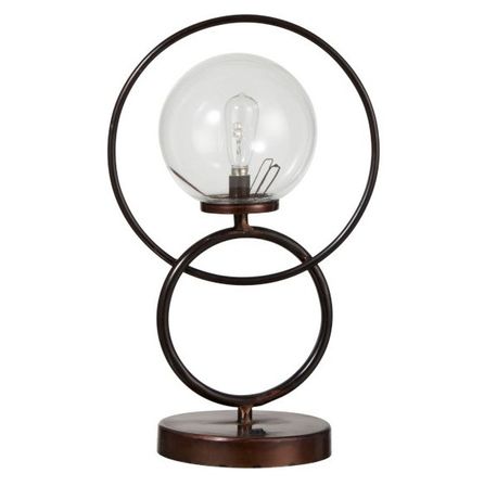 Lampe à LED verre et métal marron foncé Diere