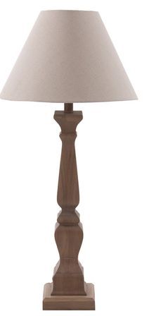 Lampe à poser chêne massif foncé Feriel