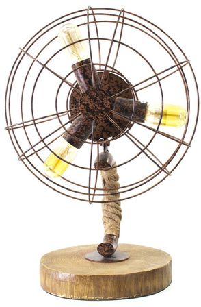 Lampe à poser corde et acier vieilli Curt