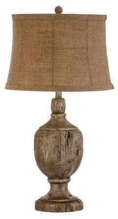 Lampe à poser résine et coton marron vieilli Nelia