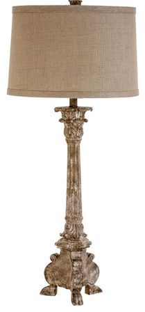 Lampe à poser résine et coton marron vieilli Zelie