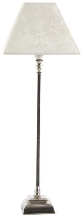 Lampe à poser velours blanc et aluminium argent métallique Myrna