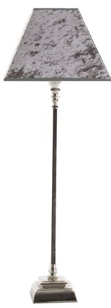 Lampe à poser velours et aluminium argent métallique Myrna