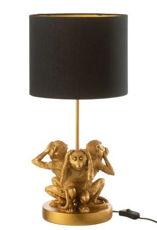 Lampe de chevet singe doré Jacynthe H 1.96 cm