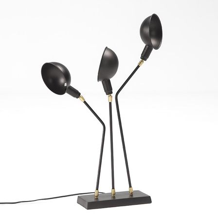 Lampe de table 3 branches métal noir Kevin