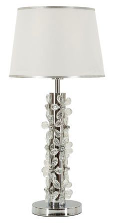 Lampe de table argentée décor floral FLEUR