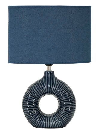 Lampe de table bleue design élégant drapé moderne SETA