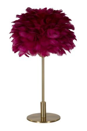 Lampe de table boule plume bordeaux ALBA